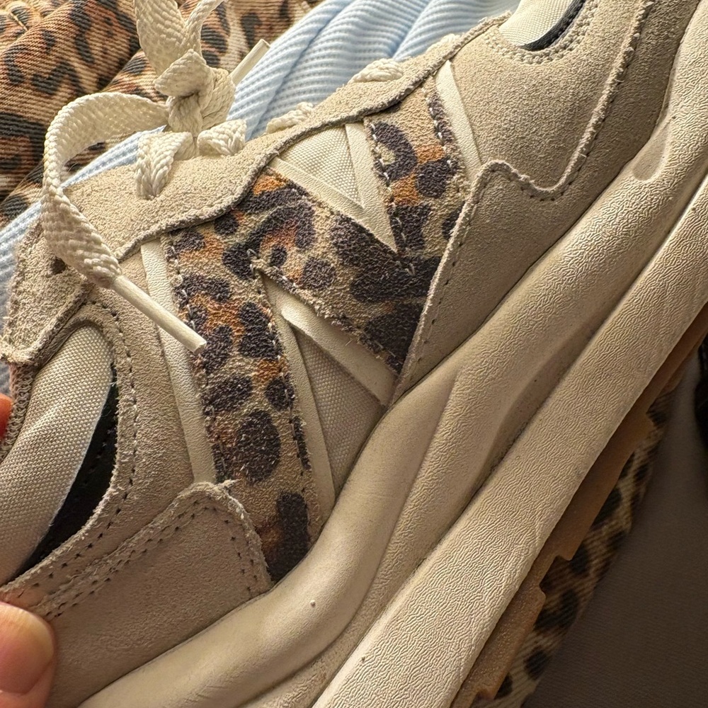 Leopard Print new balance Sneakers with Cream Accents